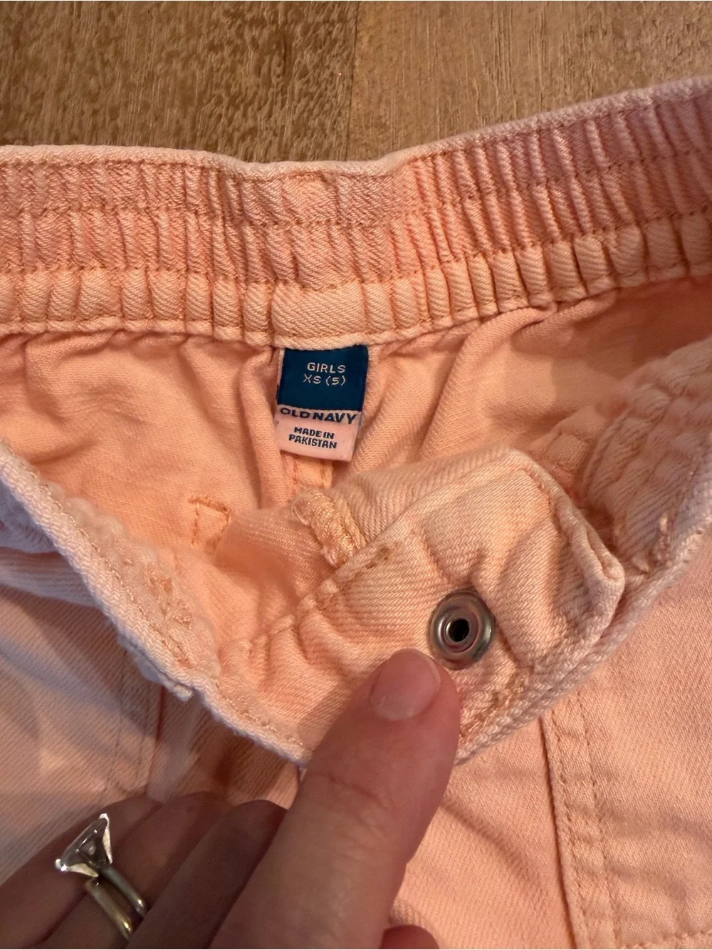 Old Navy Girls' Elastic Waist Peach Denim Shorts